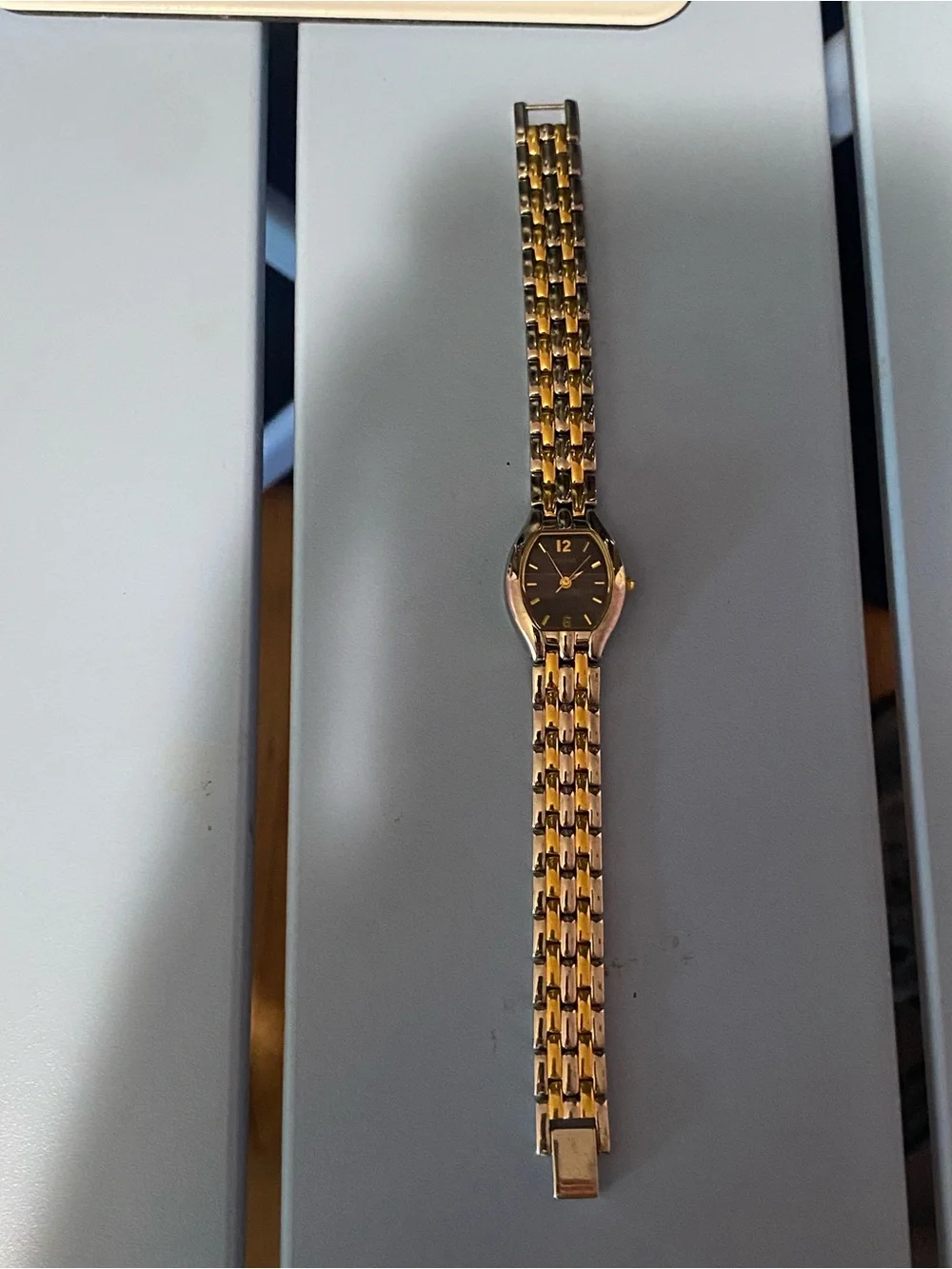 Pulsar Two-Tone Ladies Dress Watch with Black Dial